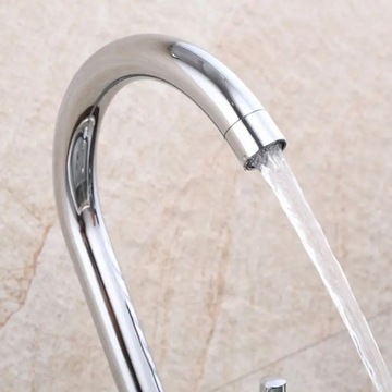 КУХОННЫЙ Смеситель для мойки, ВЫСОКОВРАЩАЮЩАЯСЯ ДУГА СТОЛЕШНИЦЫ, ХРОМ, ПОДСТАВКА