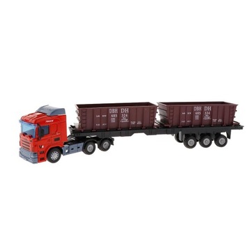 1:48 Alloy Diecast Engineering Trailer Truck Red