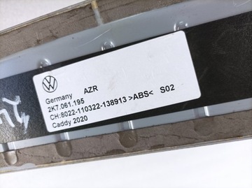 LIŠTA CHRÓM NA SKLO VW CADDY 2K7 VÍKO KUFRU KUFR