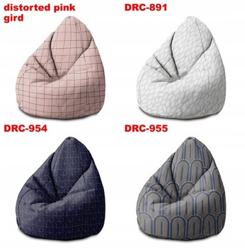 Puf Velvet Grucha Worek XXL Sako Polski Producent Wzory do Salonu Sypialni