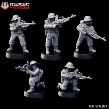 BEF Bren MMG Units x5 Kyoushuneko Miniatures 32 mm