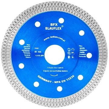 TARCZA DIAMENTOWA DO CIĘCIA GRESU PŁYTEK MARMURU GRANITU BLAUFLEX PRO 115mm