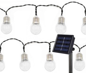 GIRLANDA LAMPKI OGRODOWE SOLARNE 20LED - 5,8m