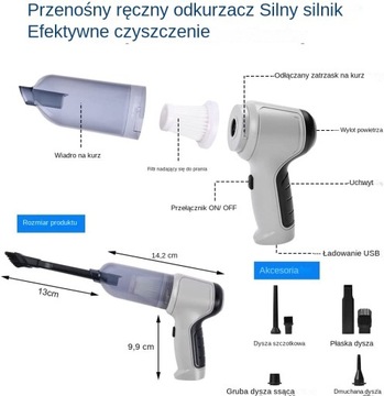 Мощный беспроводной ручной пылесос 9000Pay 3-в-1