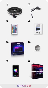 Светодиодная лента 4M RGB USB 5050 Подсветка для телевизора Светодиоды Пульт дистанционного управления Набор приложений