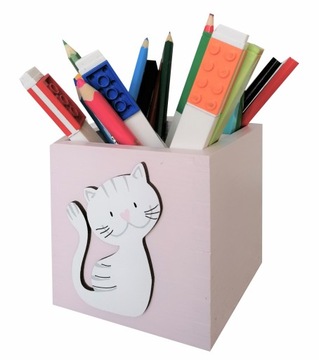 ORGANIZER PRZYBORNIK POJEMNIK NA KREDKI Z IMIENIEM