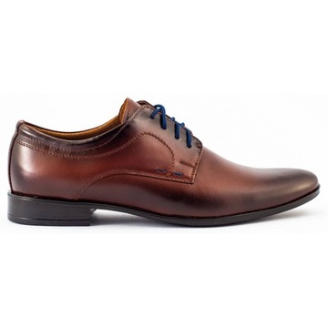 BUTY ELEGANCKIE PANTOFLE WIZYTOWE 277 BRĄZ 48