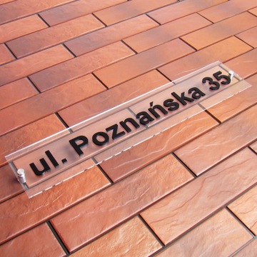 Tablica adresowa adres 3D numer na dom 50x10 przeźroczysta - szkło akrylowe