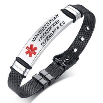 Медицинский браслет Cardioverter-DEFIBRILLATOR с сетчатым ремешком, сталь 316L