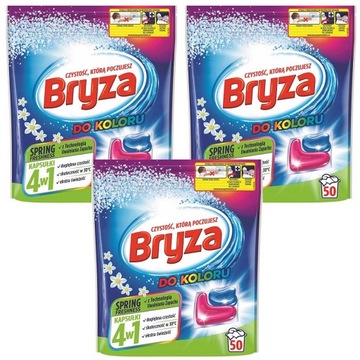 Bryza Zestaw Kapsułki do Prania Koloru Spring Freshness 3x50 Sztuk 150 Prań