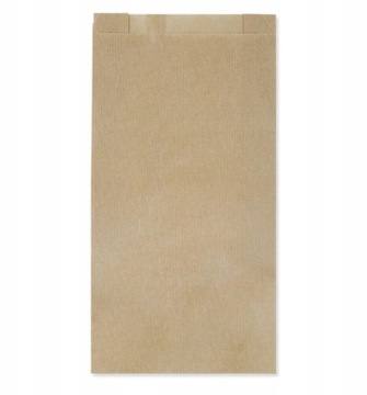 Torba Papierowa FAŁDOWA 15x29 cm BRĄZOWA 100 szt. na ŚNIADANIE PRZEKĄSKI