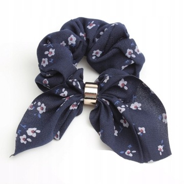 Gumka do włosów apaszka frotka scrunchie granatowa