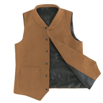 Men's Suit Vest Coffee Tailored Collar Retro Tooli