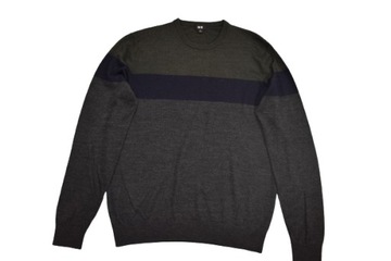 MĘSKI SWETER UNIQLO 100%MERINO WOOL ROZ.L