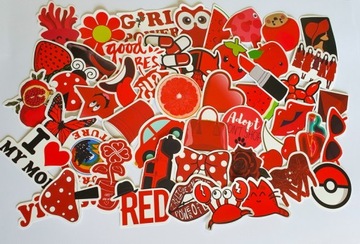 ВОДОНЕПРОНИЦАЕМЫЕ НАКЛЕЙКИ «БОМБЫ» MIX RED 50 шт.