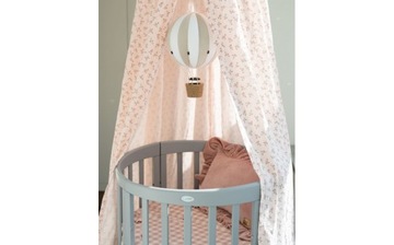 ДЕРЕВЯННАЯ КРОВАТЬ, ОВАЛЬНАЯ, СЕРАЯ 7 В 1 + МАТРАС