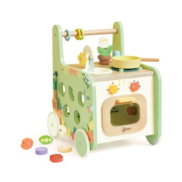 DREWNIANA KUCHNIA 2W1 PCHACZ Z OTWIERANYM PIEKARNIKIEM SORTER CLASSIC WORLD