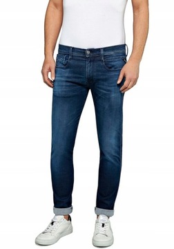 145 REPLAY ANBASS SLIM FIT HYPERFLEX MĘSKIE JEANSY 34/36