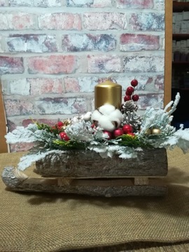 Сани из цветочного горшка, деревянная кора, большие сани