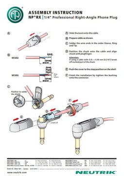 NP3RX Стереоразъем, угловой разъем TRS, NEUTRIK
