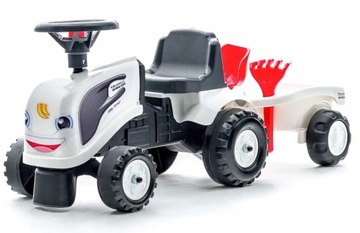 FALK RIDE ON PUSH TRACTOR С ПРИЦЕПОМ BABY VALTRA WHITE С 12 МЕСЯЦЕВ