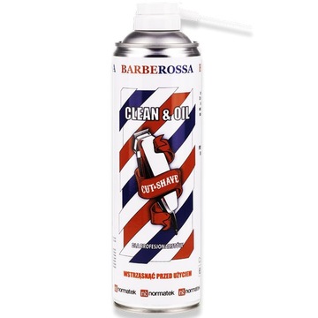 BARBEROSSA CLEAN OIL 5w1 SPRAY CZYSZCZENIE MASZYNEK KONSERWACJA 500ML
