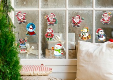 РОЖДЕСТВЕНСКИЕ НАКЛЕЙКИ на окна БОЛЬШОЙ НАБОР супер 03