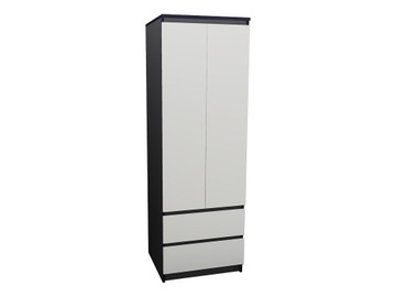 SZAFA GARDEROBA 60cm czarna+ białe fronty
