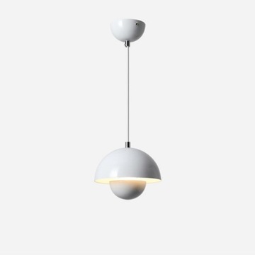 WQCSH Lampa wisząca minimalistyczna Ø23 cm pąk kwiatu E27 biała