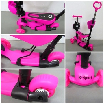 Hulajnoga H3 Jeździk R-Sport Świecące koła LED5w1