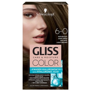 Gliss Color Farba włosów 6-0 Naturalny Jasny Brąz
