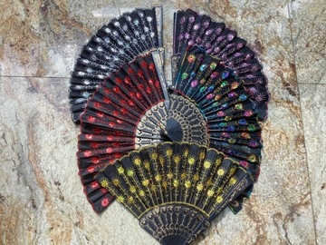 Веерные блестки, сложенные вручную, танец фламенко, испанский цыганский танец