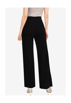 MISSGUIDED PETITE CZARNE PRĄŻKOWANE SPODNIE 34/36