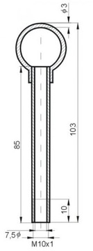 stalowy wieszak z rurką hak zawieszka M10x1 do lampa oprawka pająk loft DIY