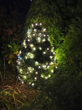 МОЩНЫЕ РОЖДЕСТВЕНСКИЕ ОГНИ 100 СВЕТОДИОДНЫХ ЛАМП IP44 6M РОЖДЕСТВЕНСКИЕ ЕЛОЧНЫЕ ОГНИ БЕЛЫЕ