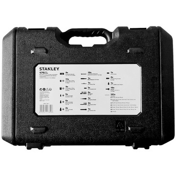 Ключи с трещоткой 1/4 дюйма и 1/2 дюйма, торцевые биты, чемодан 175el Stanley STMT17380-1