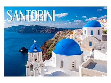 SANTORINI - Kopuła - Świątynia - Magnes na lodówkę