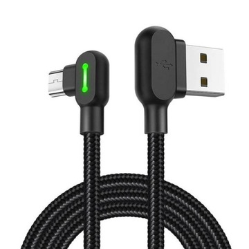 Mcdodo CA-5280 LED - kabel USB- MicroUSB kątowy 3m