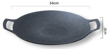 WOK PATELNIA GRILL KOREAŃSKI INDUKCJA BARBECUE 34 cm + ŁYŻKA GRATIS