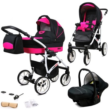 Wózek 3w1 dziecięcy spacerówka BabyLux Largo ALU