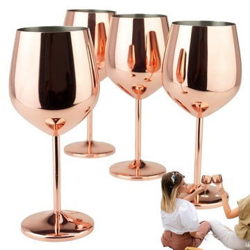 4X KIELISZKI DO WINA METALOWE KIELICH PRZYJĘCIA W OGRODZIE 500ML XXL MEGA