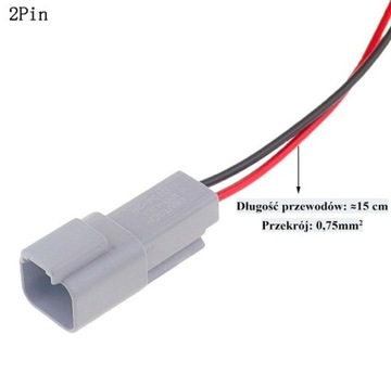 Złącze DEUTSCH DT 2 PIN kompletna z przewodami męs