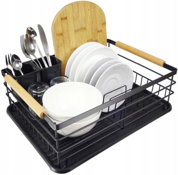 СУШИЛКА ДЛЯ ПОСУДЫ И СТОЛОВЫХ ПРИБОРОВ, ЧЕРНАЯ