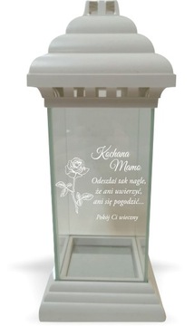 Белое стекло ФОНАРЬ ГРИТ с ГРАВИРОВКОЙ и надписью для ребенка-Ангела