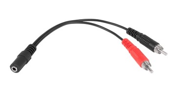 Adapter kabel - 1x Jack 3,5mm gniazdo- 2x RCA wtyk