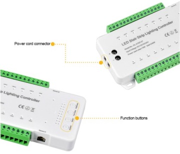 ЛЕСТНИЧНЫЙ КОНТРОЛЛЕР 16 СТУПЕНЕЙ 12В 24В + ПИР + ДИСТАНЦИОННЫЙ