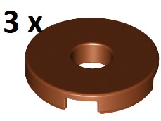 LEGO Reddish Brown Tile Round 2x2 otwór 15535 3szt