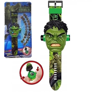 HULK ZEGAREK 3D Z PROJEKTOREM CYFROWY OBRAZKI LED