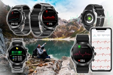 CZARNY Zegarek Męski SMARTWATCH z funkcja Rozmowy EKG Cisnienie Wodoodporny