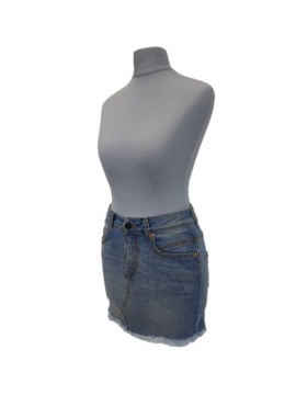 Spódnica mini z jasnego jeansu BENETTON XXS